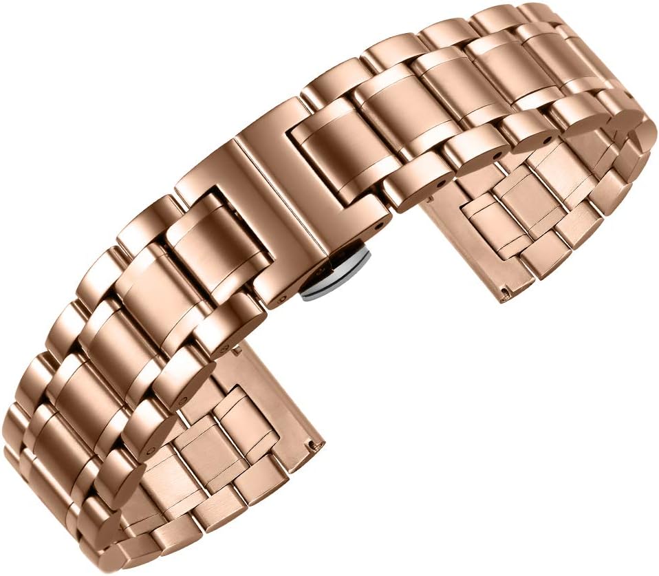 High-End Stainless Steel Watch Bands with Straight & Curved End Link Wrist Watch Band Bracelet Strap Replacement 12mm Silver