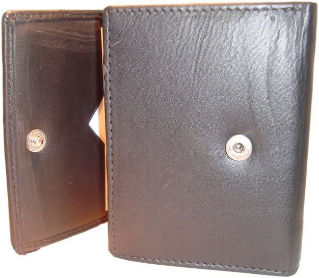 Leather Snap Trifold Wallet Color: Black