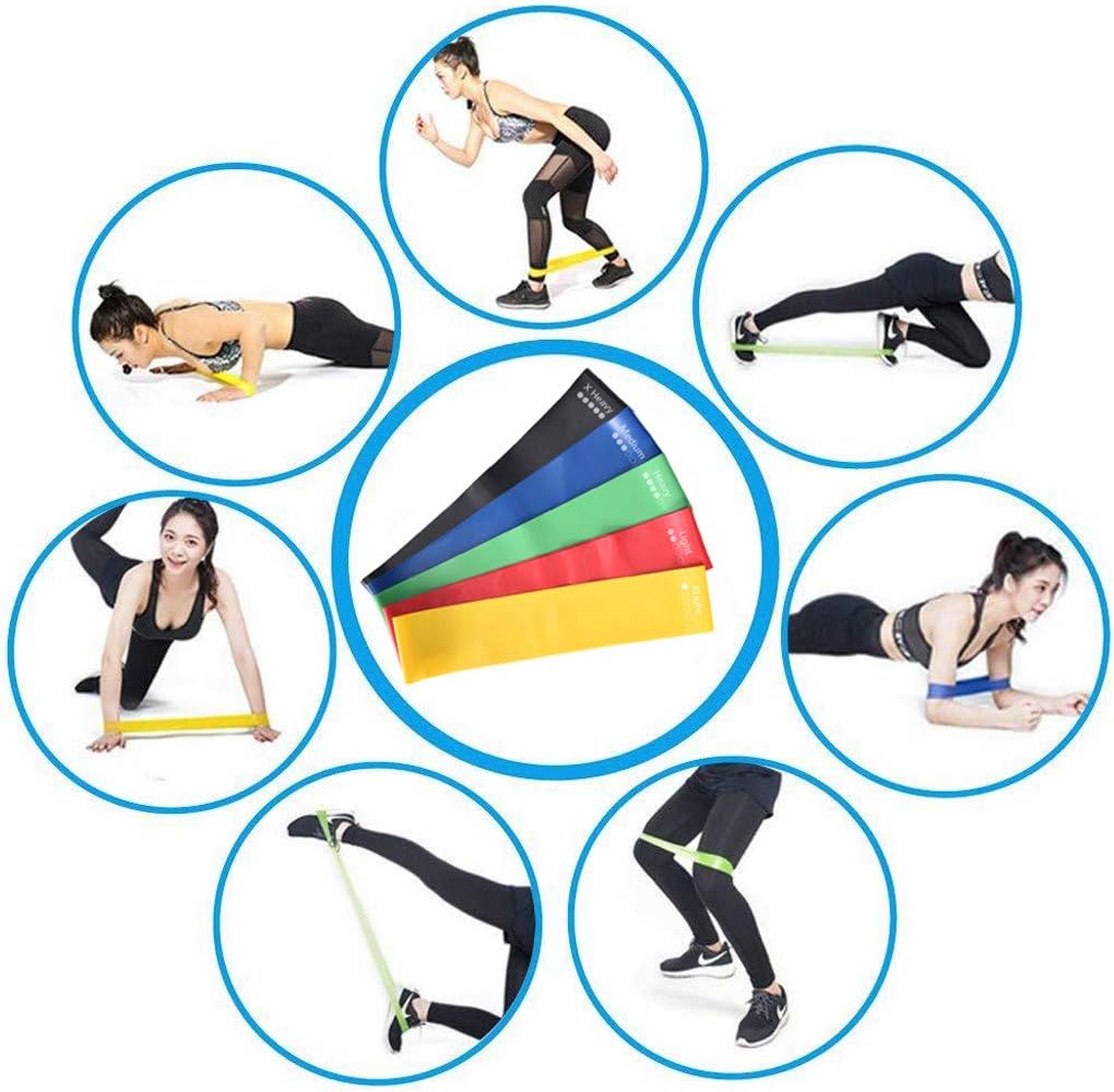 Exercise Resistance Bands Set of 5 NonSlip Resistance Workout Loop