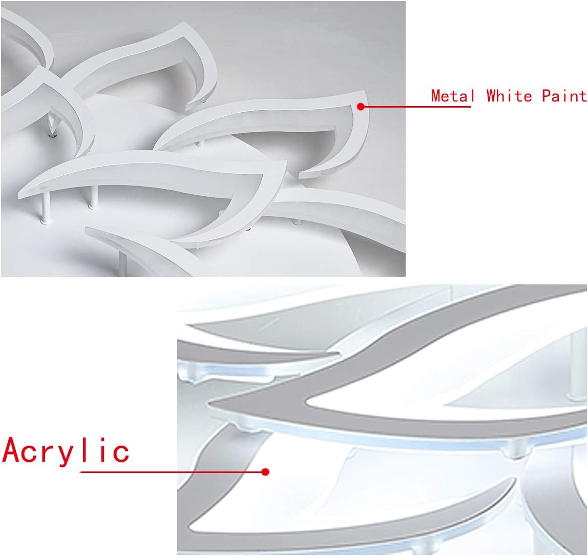 Garwarm LED Ceiling Light 72W 10 Heads Petal Modern Flush Mount Acrylic Ceiling Lamp Chandelier Lighting Fixture for Living Room Bedroom Kitchen, Cool White 6500K - - 