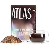 Atlas+ Coffee Superblend– Premium Mushroom Coffee with Collagen, Probiotics, D3 & B12, Lion’s Mane, Reishi, Cordyceps– for Energy, Focus, Immunity & Gut Health– 28 Servings (1 Bag)