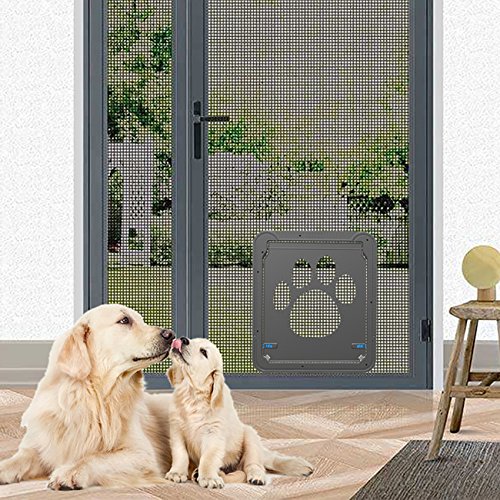 UHeng Magnetic Automatic Lock/Lockable Pet Screen Door Dog Gate Way Pet Door for Screens
