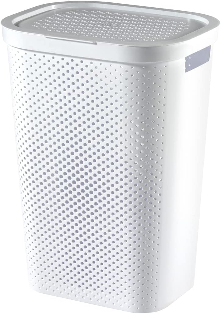 Curver 60 L Infinity Dots Laundry Box White Recycled Plastic 43.7 x 35.1 x 60.2