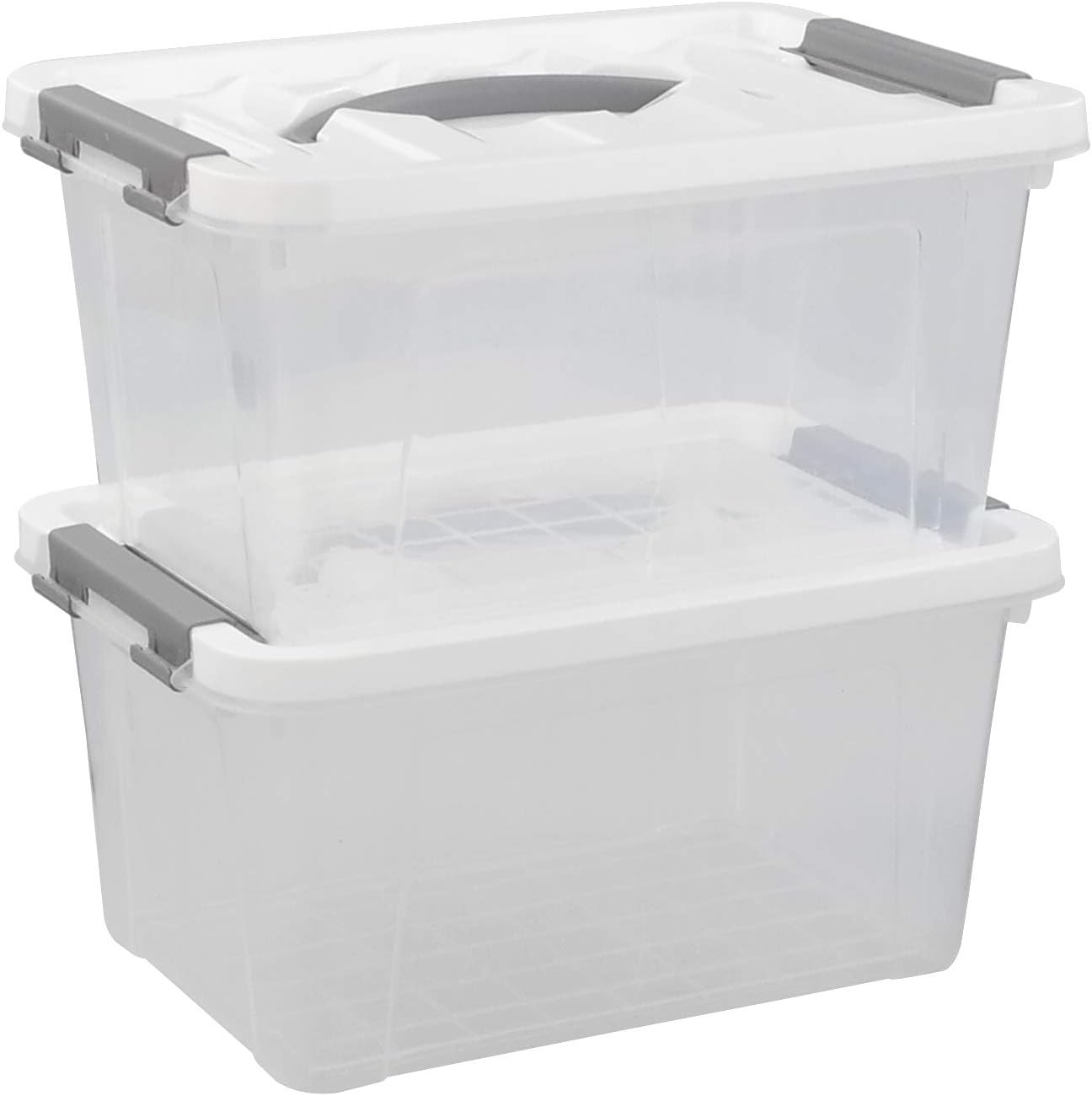 Ucake Small Plastic Clear Storage Containers with White