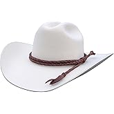 Brown Braided Leather Hat Band for Cowboy Hat – Adjustable Western Hat Accessory for Men and Women