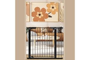 Xifamniy 35 36 37 38 inch Extra Wide Walk Through Baby Gate Pressure Mounted 24.80-81.50inch White Metal Pet Child Safety for