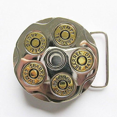Western Decorament 44 Mag Bullet Bright Silver/Gold Buckle Loop & Post Back