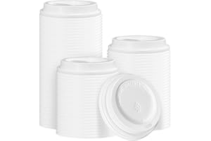 Huifany 180 Pack Coffee Cup Lids - Disposable Coffee Lid, White Plastic Lids for 10, 12, 16, 20, 24 oz Paper Cups, Leak Proof Cup Lid 3.54 Inches/90 mm Diameter