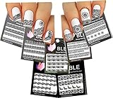 Black Floral Lace Fishnet Nail Art Water Transfer Decals For Sophisticated Manicure, by La Demoiselle by La Demoiselle