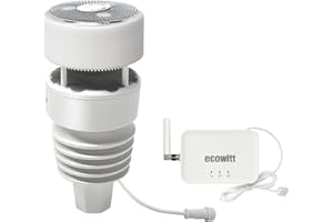 ECOWITT GW3001 Weather Station, Includes GW3000 Wi-Fi & Ethernet Gateway and WS90 Sensor Array, with SD Card Port, Indoor Outdoor Temp/Humidity/Rain/Anemometer/Barometric/Solar&UV Light, 915 MHz