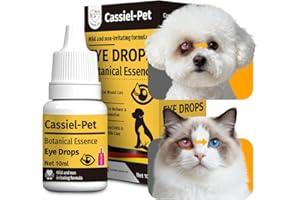 Cassiel pet Eye Drops for Eye Infection Treatment, Soothe Infection Allergy, Relieve Dry Eyes & Red Eye，Eye Cleaner and Tear Stain Remover for Dogs and Cats | 10 ml 0.33 FL OZ (1 Bottle)