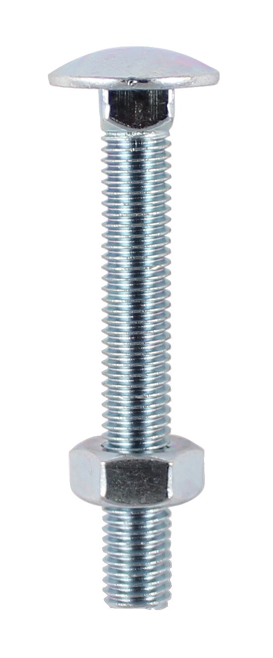 TIMCO BZP Carriage Bolt with Hex Nut - M6 x 20 - Zinc - Box of 200
