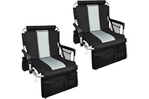 AOOXIMI Stadium Seats for Bleachers with Back Support, Bleacher Seats with Backs and Cushion Wide, Stadium Chairs with Cup Holders, Mesh Bags and Hide Hooks, Basketball Football Bench Seats