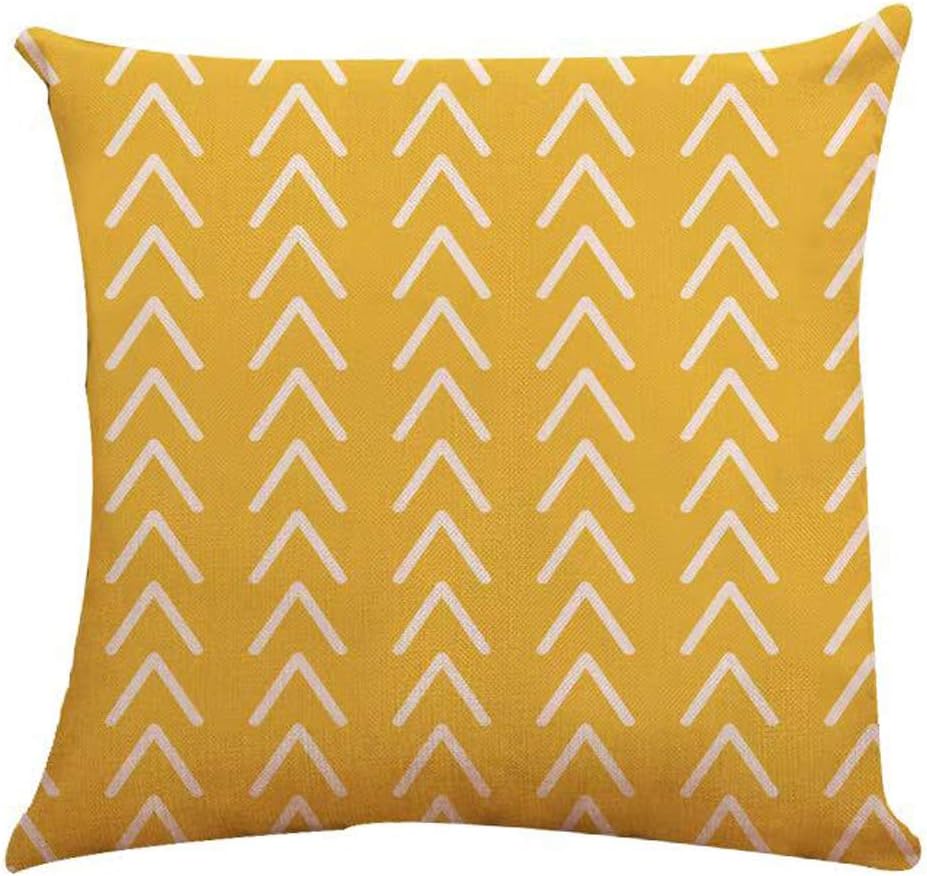 Pillow Covers 18x18 Set of 4, Modern Sofa Throw Pillow Cover, Decorative Outdoor Linen Fabric Pillow Case for Couch Bed Car 45x45cm (Yellow, 18x18,Set of 4): Home & Kitchen