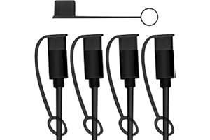 PortPlugs USB-C Covers - Dust Protection Caps with Integrated Cable Tether for USB Type-C Charging Cables for Phones, Tablets