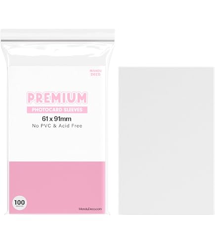 Amazon.com: Mandu Deco Kpop Photocard Sleeves Clear Polypropylene Card  Protector for Albums Photocards, PVC Free and Acid Free, 100 Sleeves per  Pack (57x88mm) : Home & Kitchen