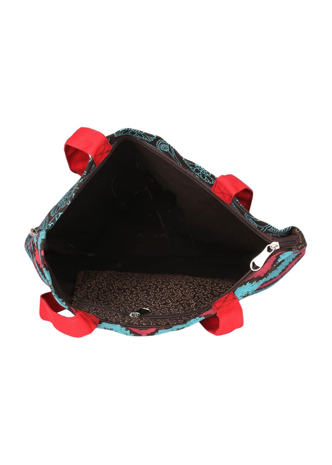 pick pocket women's tote bag (brown & blue) (tobrn&rama85)