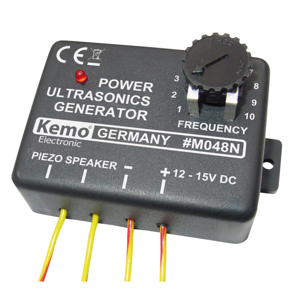 Kemo M048N Ultrasonic Generator Repels Animals, Birds and Insects. For Connecting Piezo Speakers. For Mounting in Storage Rooms, Kitchens, Warehouses, Gardens