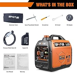 SPERUS Dual Fuel 4000W Portable Gas Generator with
