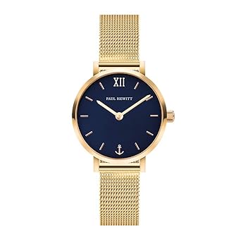 Paul Hewitt Damen Analog Quarz Uhr mit Edelstahl Armband PH-SA-G-XS-B-45S