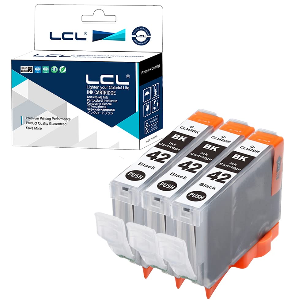 LCL Compatible Ink Cartridge CLI42 CLI-42 CLI-42BK (3 Black) Replacement for Canon PIXMA Pro-100 Pro-100S