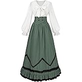 CR ROLECOS Victorian Dress Women Renaissance Gowns Edwardian Costume Vintage 1800s Dress
