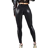 Mstaad Patent Faux Leather Leggings for Women High Waisted Butt Lifting Lacquer Pleather Latex Shiny Pants Concert Outfits