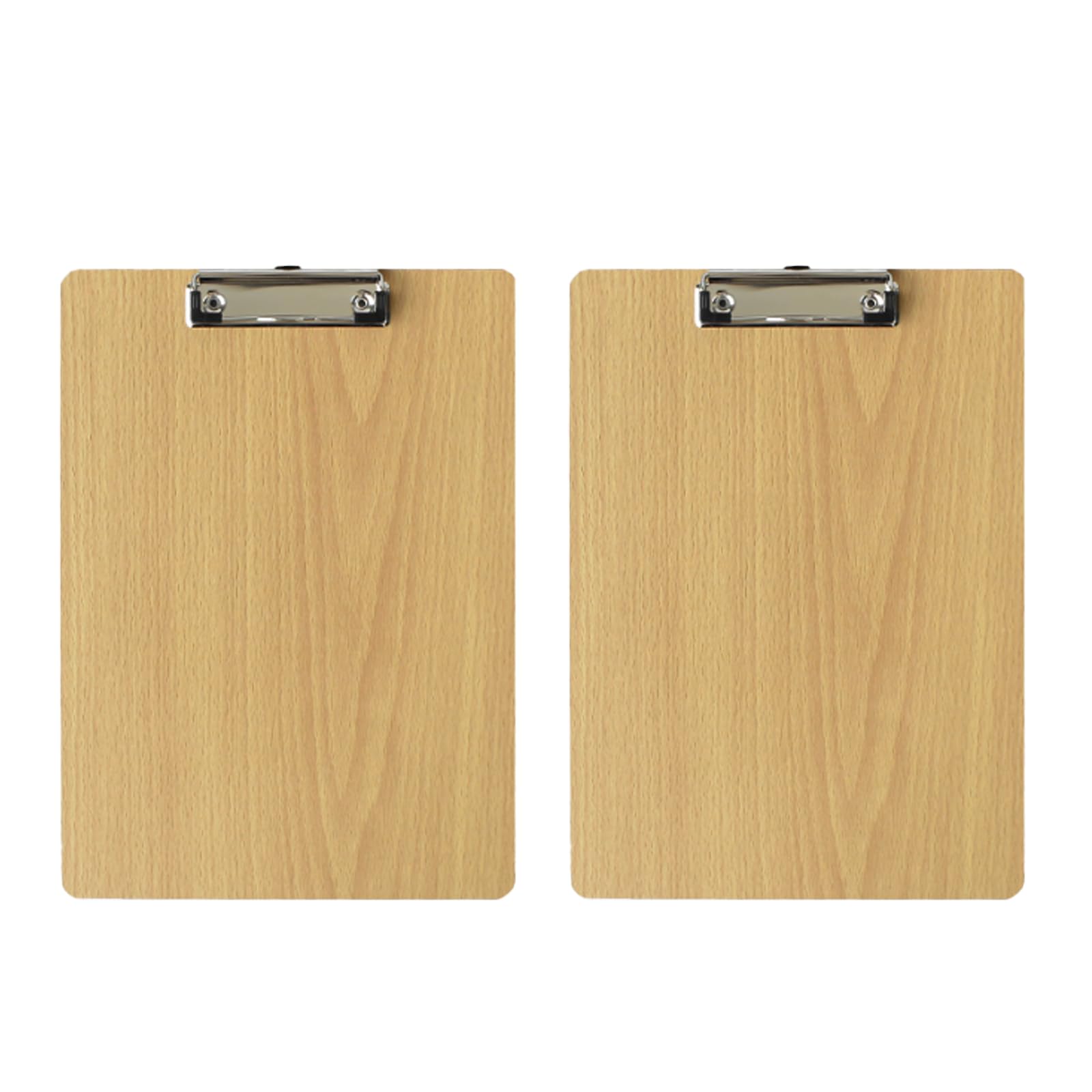 Spldsun Pack of 2 Clipboard Wooden Portable, Clipboard A4 Wood, Writing Board Pad Holder, with Sturdy Spring Handle and Hidden Hanging Holes, for Offices, Schools, Restaurants, Hospitals