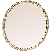 Bloomingville Round Textured Metal Framed Wall Mirror, Gold Finish
