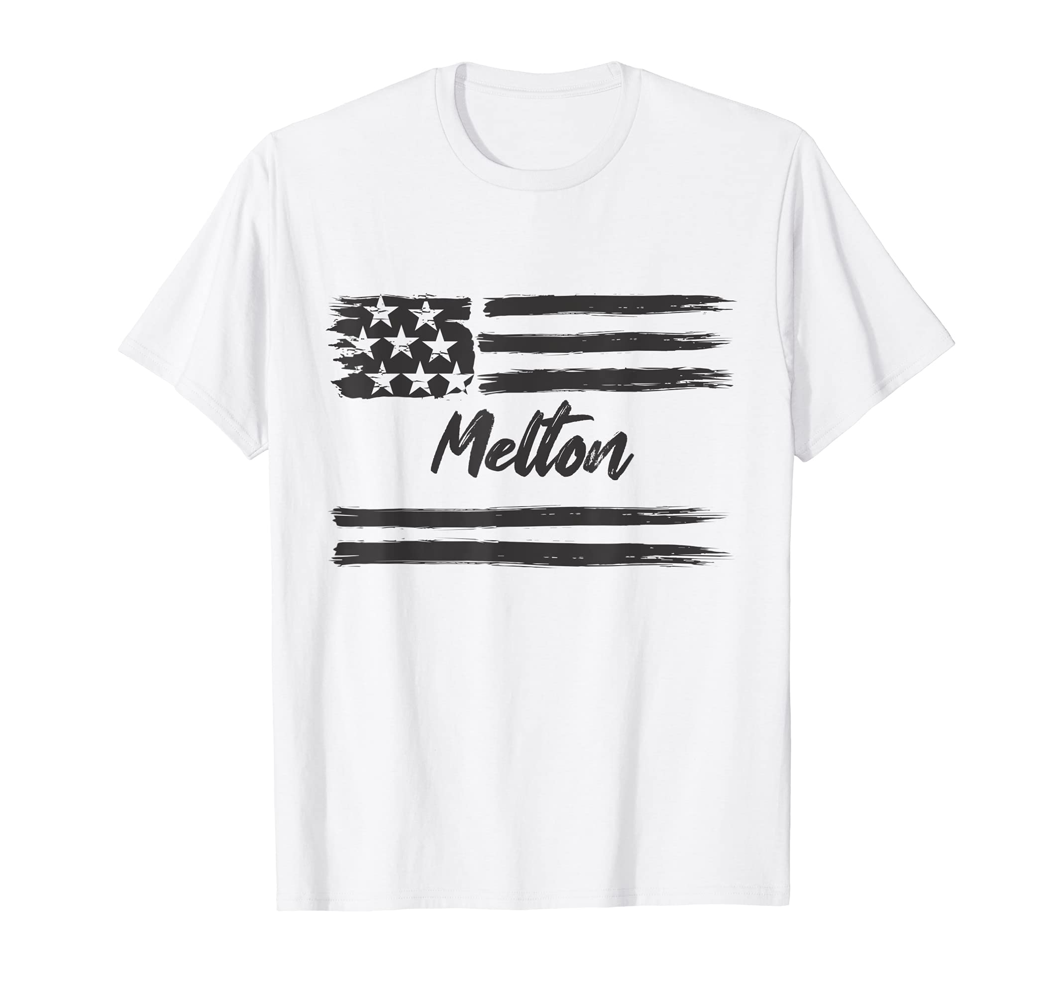 Melton - Personalized Name, Stars and Stripes, USA Flag T-Shirt
