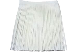Yalulu 2 Meter Double Side Leather Fringe Trims Faux Leather Tassel Trims DIY Sewing Craft Garment Hem Accessories (White)