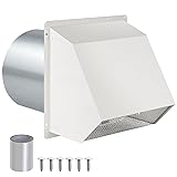 8 Inch Hooded Wall Vent with Screen and