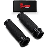 MZS Motorcycle Handlebar Grips Electronic Throttle, 1" 25mm Touring Hand Grips Black Accessories Compatible with 2008-2025 Softail Electra Road Glide Road King Street Glide Ultra Freewheeler