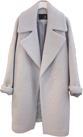 Amazon 15冬 レディースファッション あったかウールロングコート ダブルボタン オリジナルソックス付 アウター 通勤 通学 ショッピング L ライトグレー コート ジャケット 通販