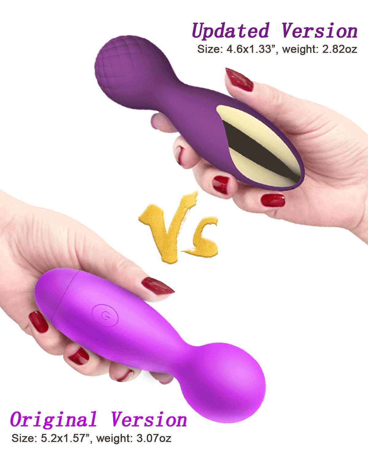 Mini Wand Massager - BOMBEX Mini Q, Rechargeable Handheld Massage Wand, 12X Speeds Cordless Portable Deep Tissue Massager for Back Neck Shoulder, Sports Recovery (Charming Purple)