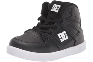 DC Kids' Pure High-top Skate Shoe, Black/White, 5 US Big Kid