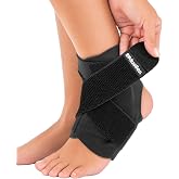 MUELLER Sports Medicine Adjustable Ankle Brace for Men and Women, Ankle Stabilizer for Compression and Pain Relief Support, Ideal for Sprains, Strains, Arthritis, Black, One Size
