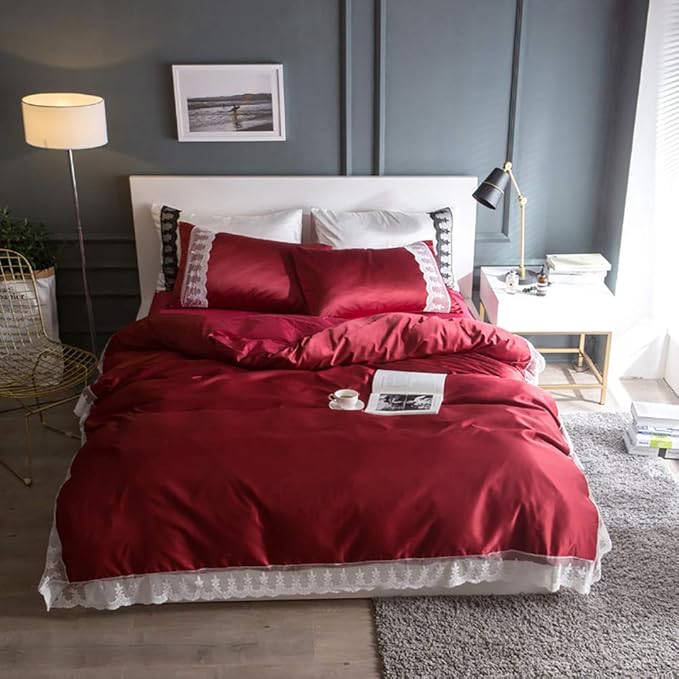 Duvet Cover Set Super King Size White Bedding AB Version Design Washed Silk Cotton Fabric Hot