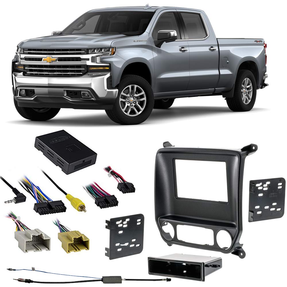Chevy Silverado 2015-2019 Single or Double DIN Install Dash Kit w/ 7" Radio