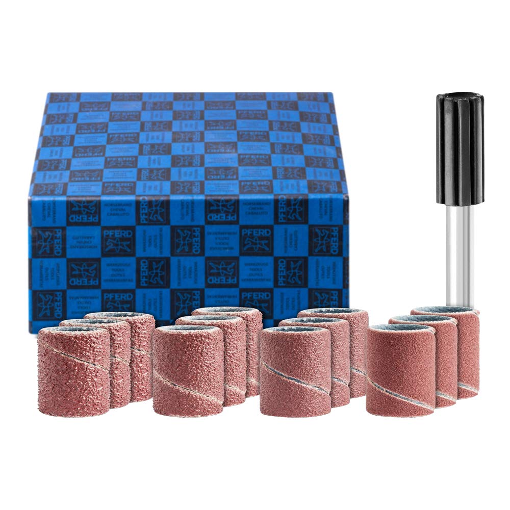 PFERD 42298001 Sanding Sleeve Set 13 Pieces | Corundum Diameter 10 x 20 mm A60, 80, 150, 240 Including Holder with Shaft Diameter 6 mm | for Universal Applications 10 x 20 mm