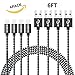 Vinpie iPhone Cable, 4 Pack 6FT Lightning to USB Cable Nylon Braided Sync and Charging Apple Lightning Cable for iPhone 7 6 6S SE 5S 5S 5C 5, iPad Air, iPad Mini 2 3 4
