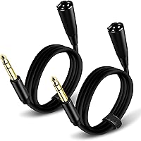 TRS to XLR Cable 10Ft 2pack,BELIPRO XLR Male to 6.35mm (1/4 Inch) TRS Male Balanced Cable,for Microphone, Audio Mixer, Speake