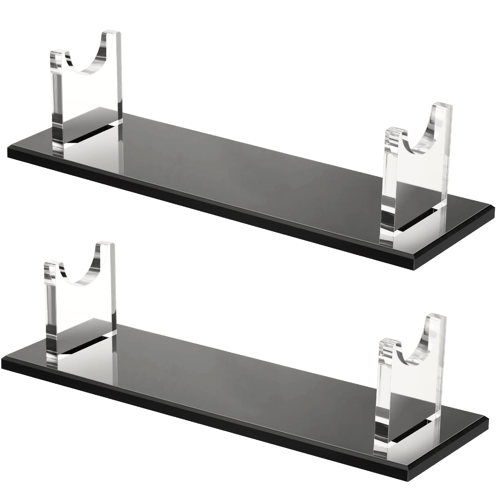 Photo 1 of Yalikop Acrylic Sword Stand - 2 Piece Desktop Sword Holder - Decorative Fixed Display Rack for Table Decoration (Black)