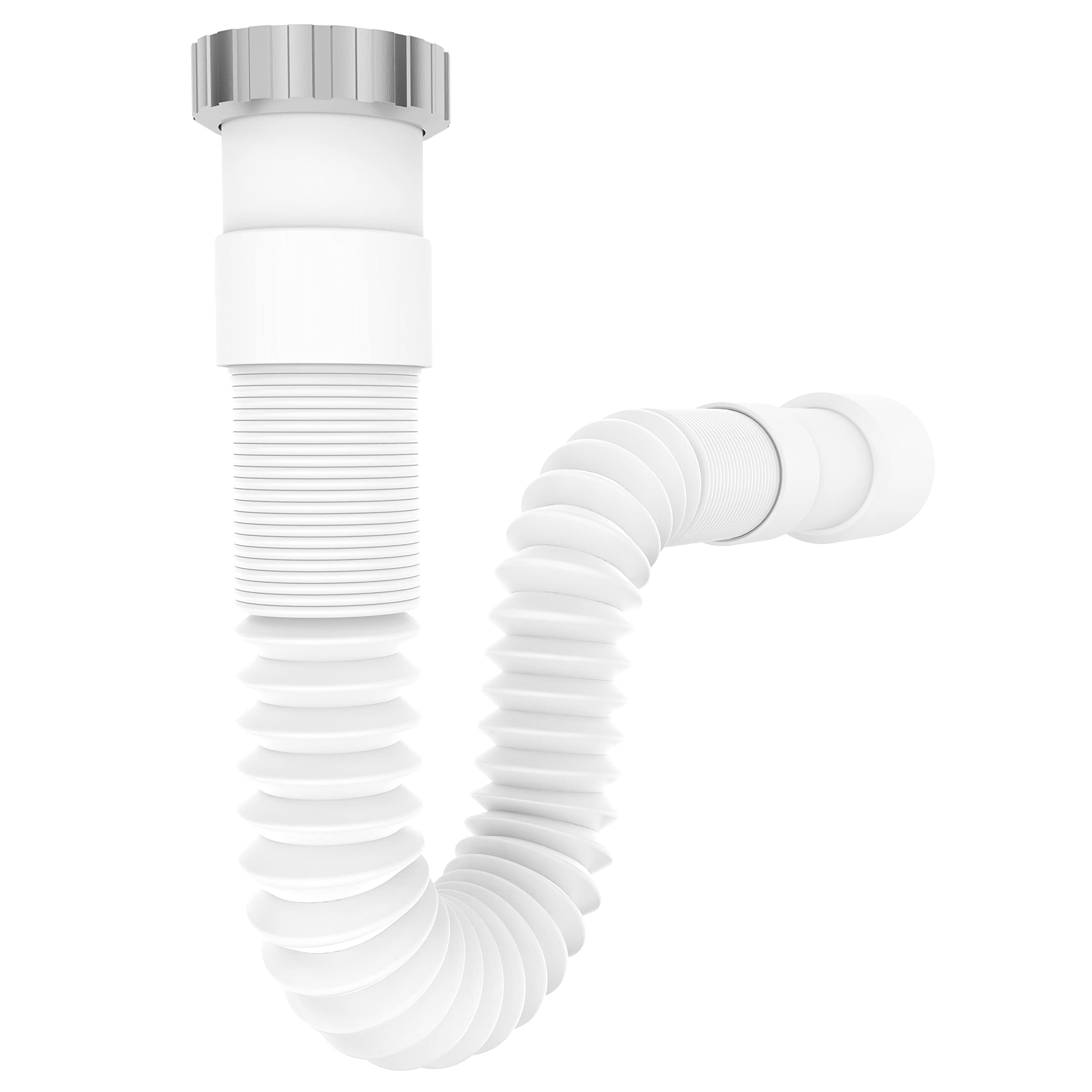 VARIOSAN Flexible Drain Hose 14931, 1 1/2" x 40/50 mm, Siphon/Drain Trap for Kitchen Sink, extendable from 320-880 mm