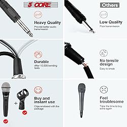 5 CORE Microphone Pair XLR Dynamic Mic Karaoke