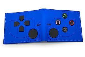 BAGOSEF Retro Gamepad-Inspired Wallet - Silicone Surface Material with Classic Game Gamepad Design, Multiple Card Slots and Coin Pocket - Video Game Wallet in Blue (2)