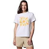 Columbia Womens Sun Trek Graphic Short Sleeve III, White/Wavy Rays, XX-Large