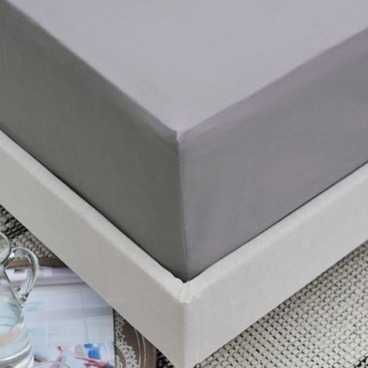 Extra Deep Fitted sheets 16'' / 40 cm Deep, Single - Grey — image 1