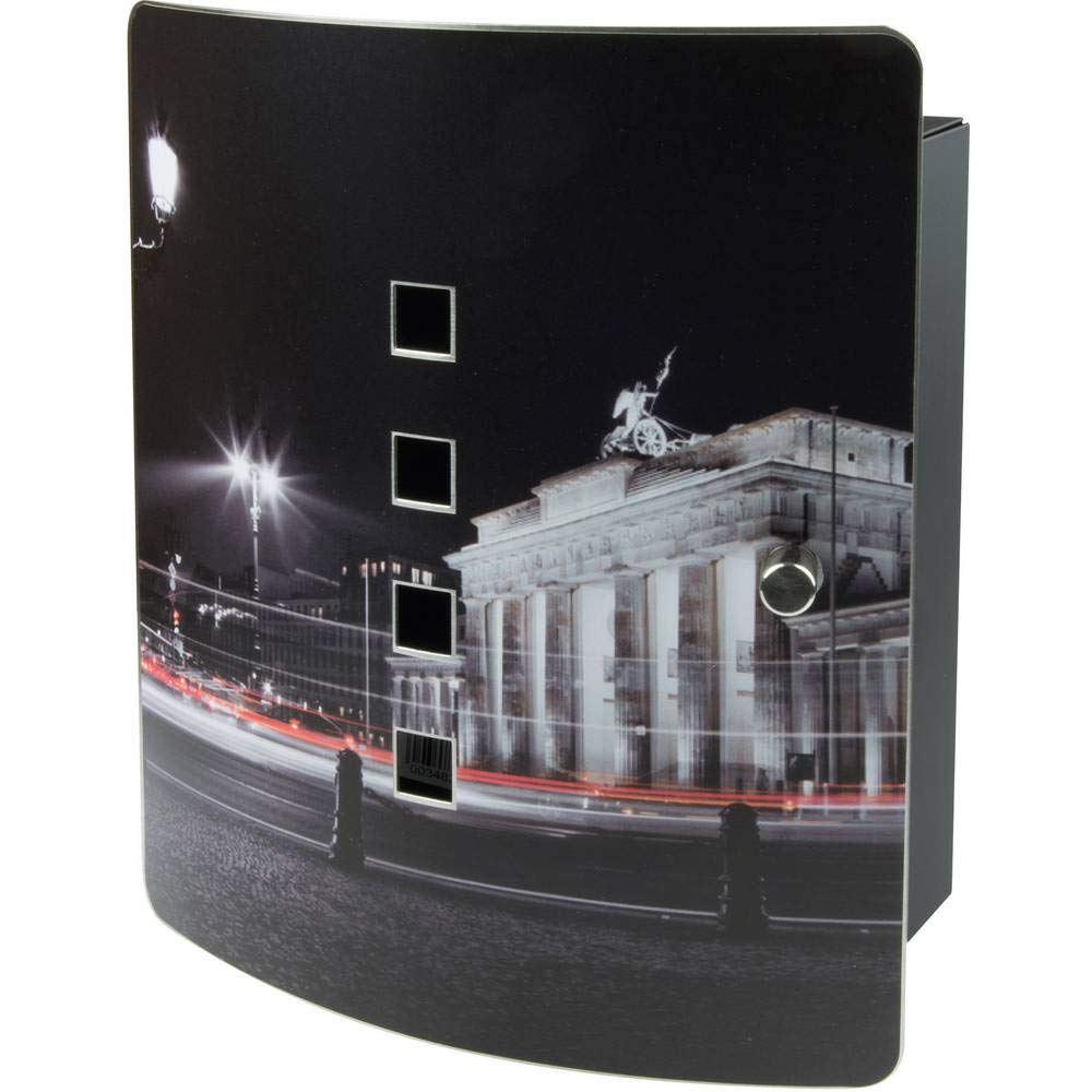 Burg-Wächter Stainless Steel Door Wall Key Box with 10 Hooks Practical Magnetic Closure Printed, 240 mm 6204/10 Ni Berlin Night