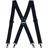 MELOTOUGH Men's Suspender 1.5/2 Inch Wide Suspenders Full Elastic X Back Suspender with Snap Hooks